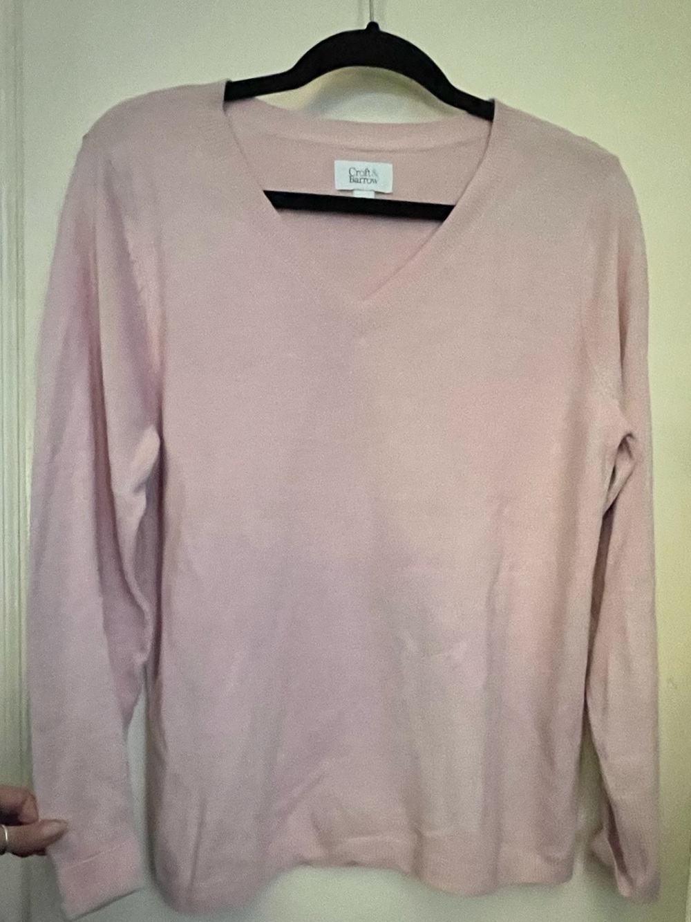 croft & barrow Pale Pink V-Neck Sweater